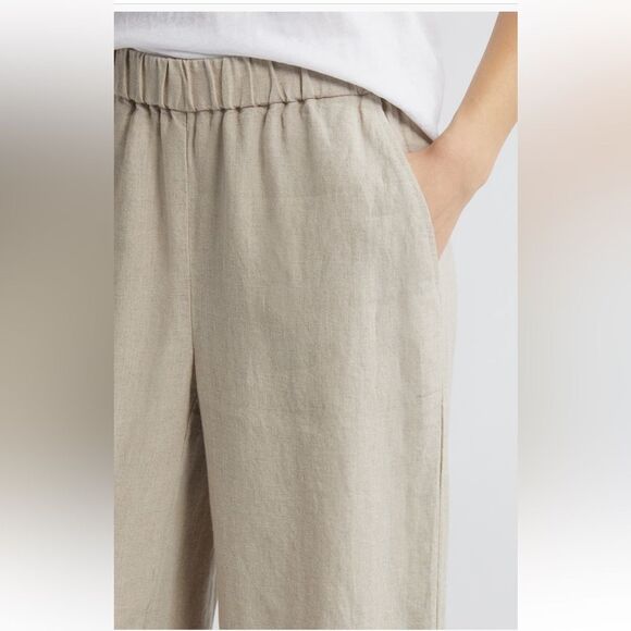 Eileen Fisher Organic Linen Wide leg Pants size Medium - Picture 3 of 10